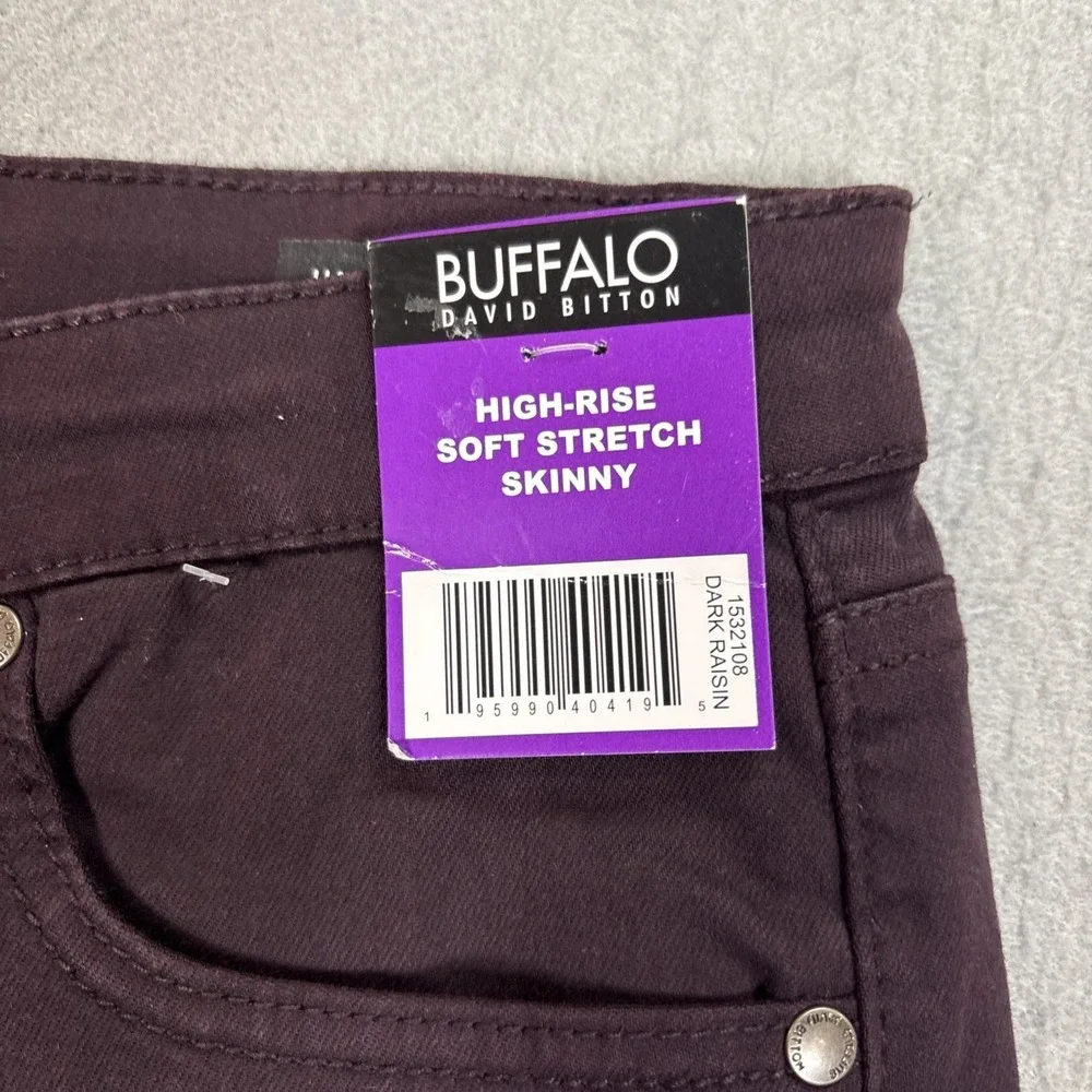 Buffalo David Bitton Soft Stretch High-Rise Skin Jeans Brown Size 14 NWT